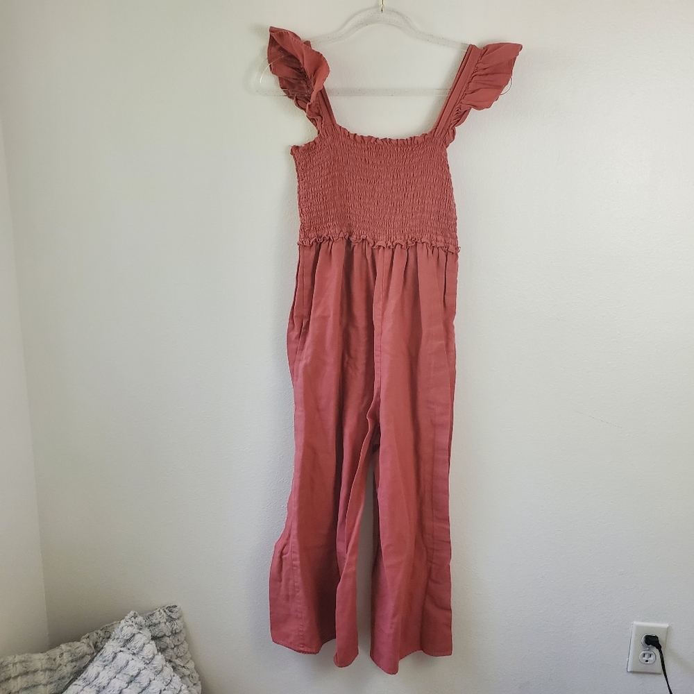 ASOS Pink Ruffle Strap Jumpsuit Size 8 - Picture 4 of 7